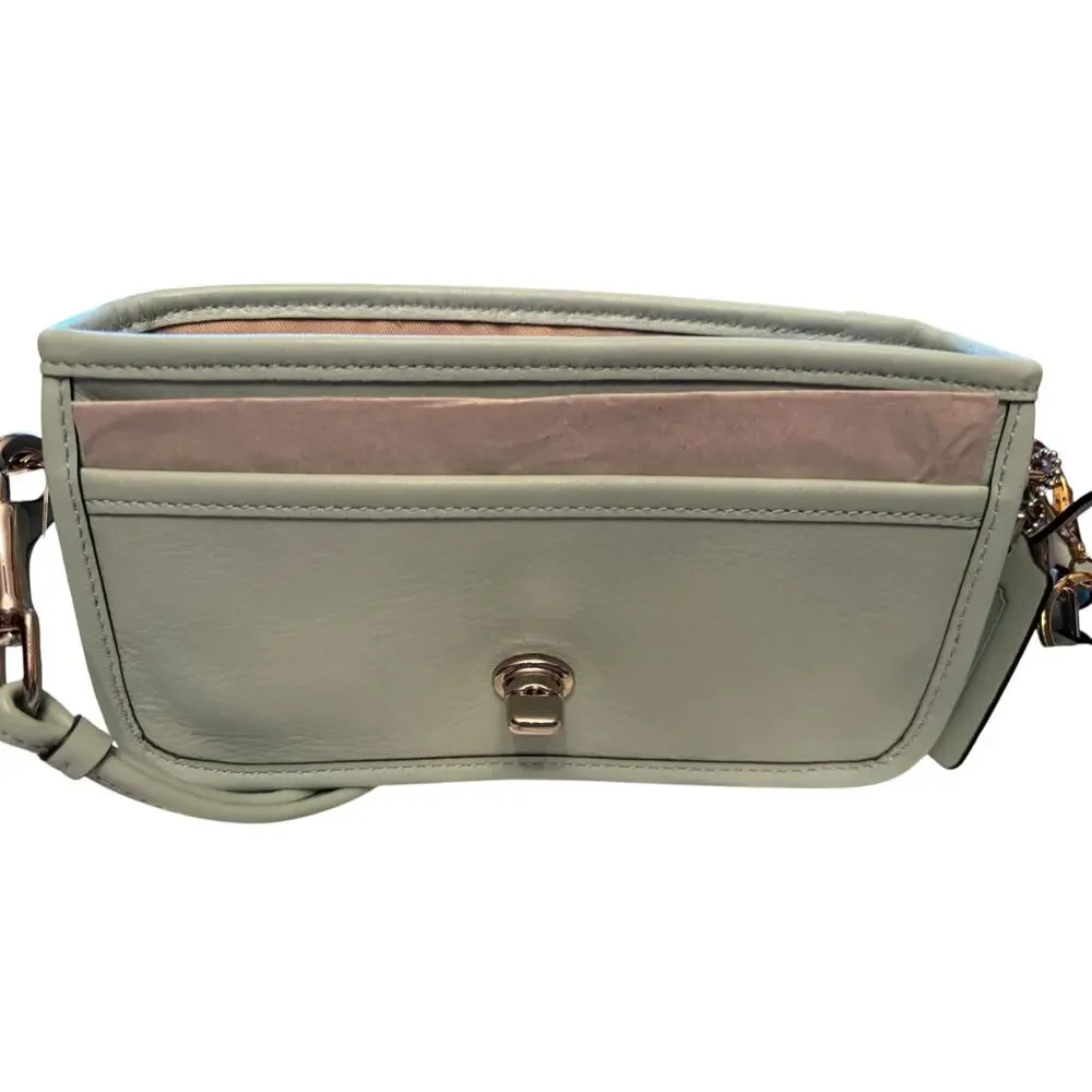 NWT Coach Leather Crossbody Bag Light Green Turnlock Flap – Style 19914 - Picture 9 of 10
